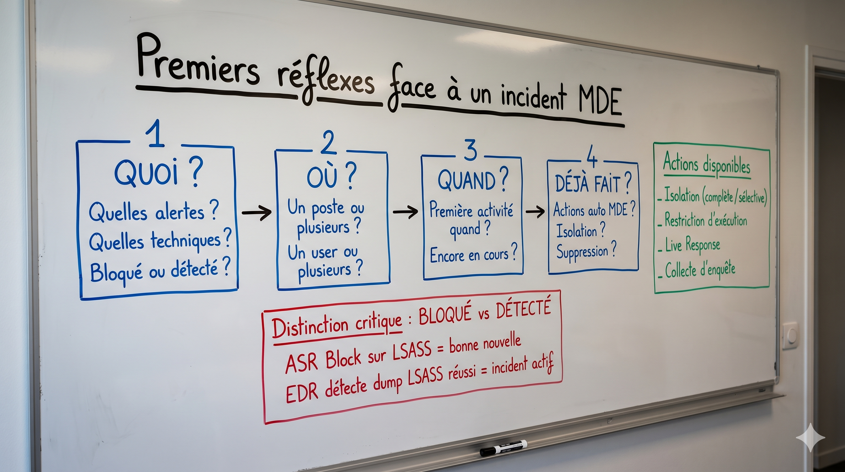 Premiers réflexes face à un incident avec MDE